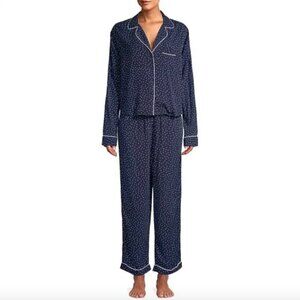 Rails Pajamas Set 2 Piece Long Sleeve Top & Pants Mini Hearts Navy Blue Small